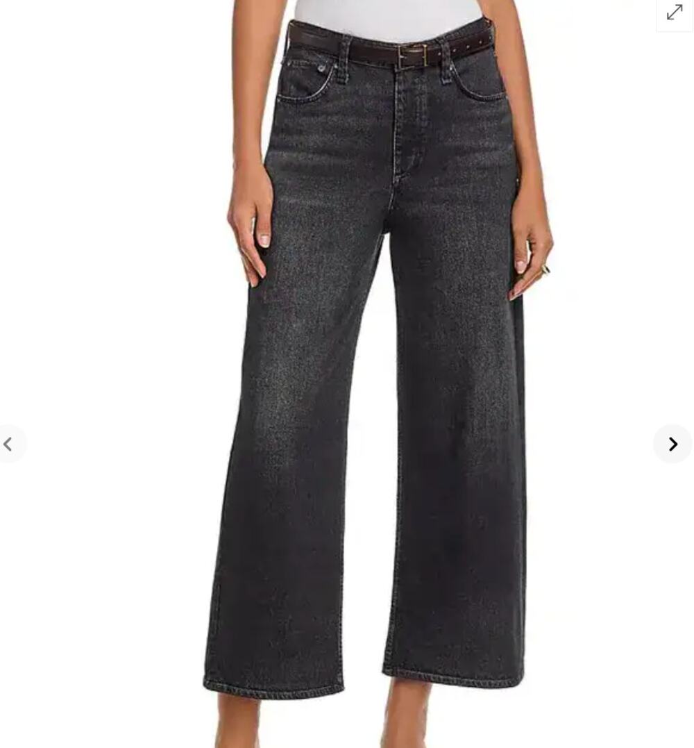 Rag & Bone Miramar Black Terry Andi Wide Leg Pants NWT Size 26